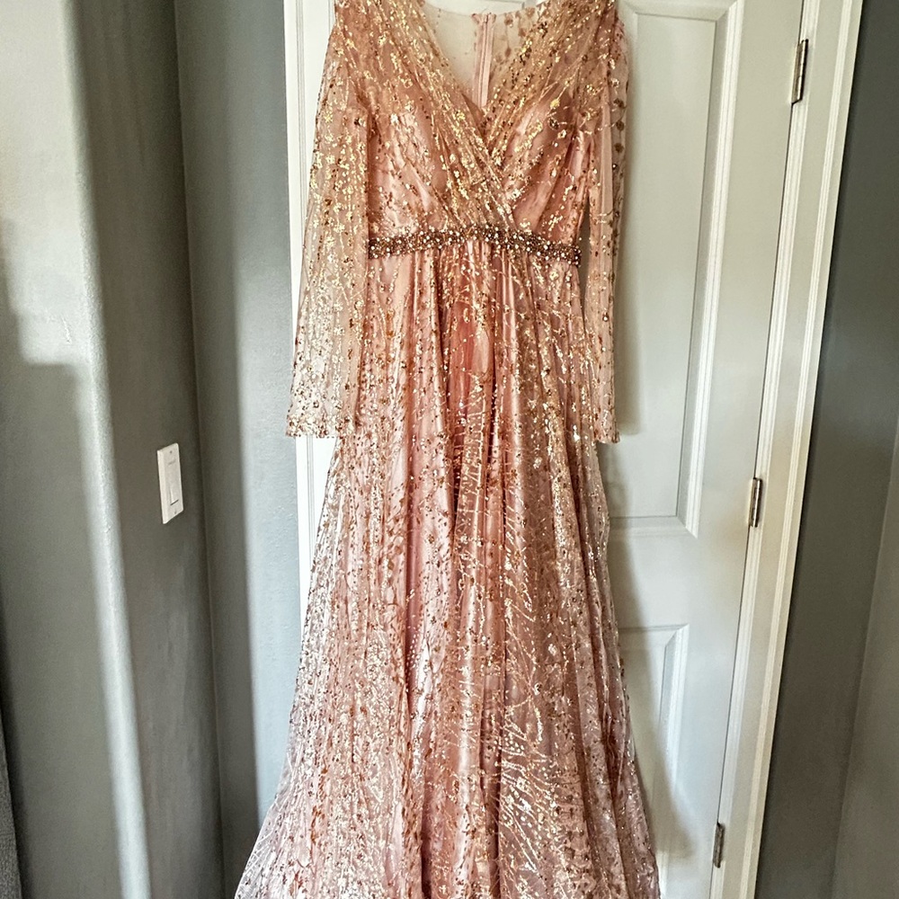 Elegant Pink Sequin Gown